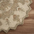 2' X 4' Tan and Beige Wool Medallion Hand Woven Half Circle Area Rug